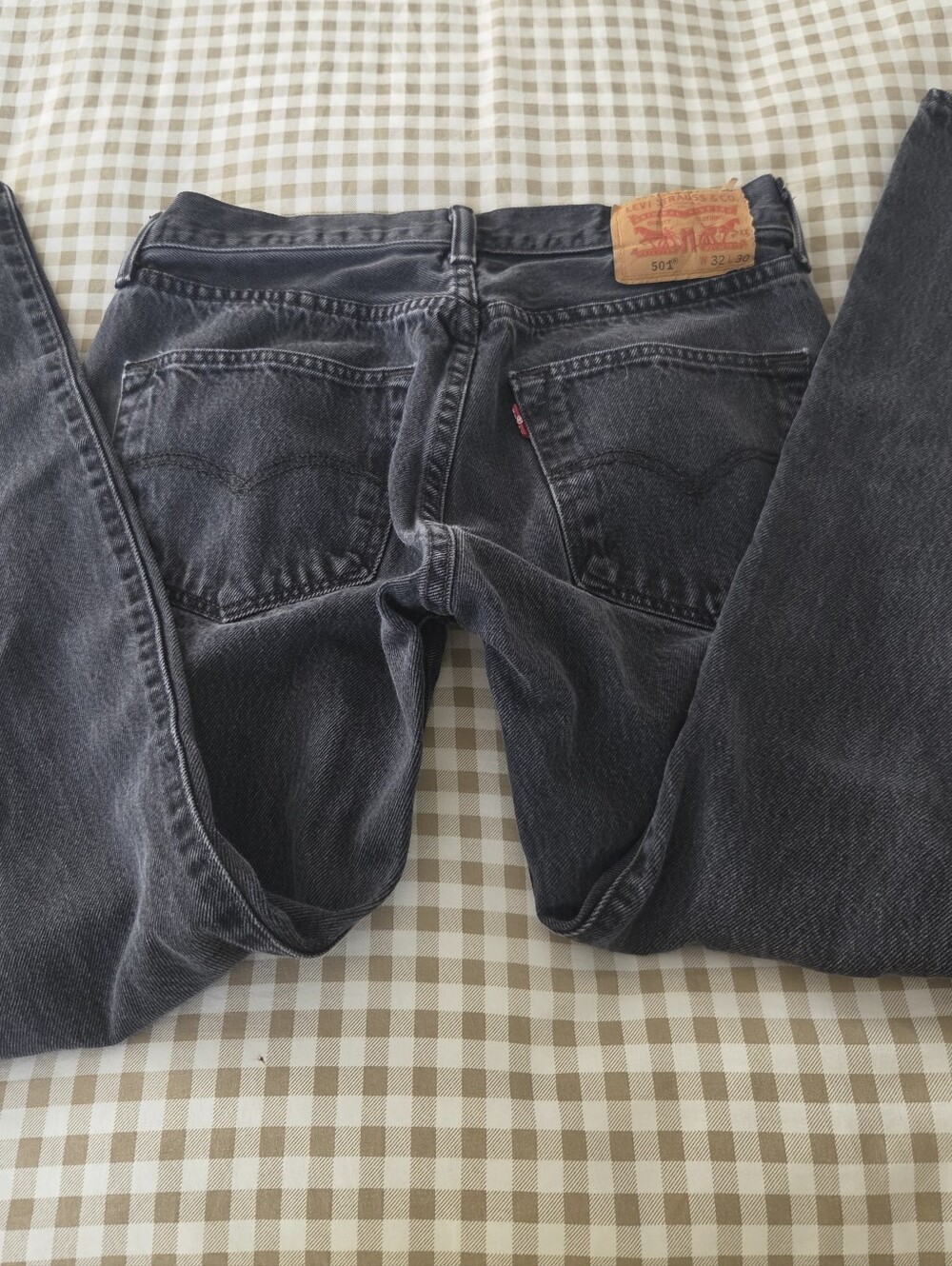 Levis 501 Black Button Fly Jeans, 32W X 30L, 2014